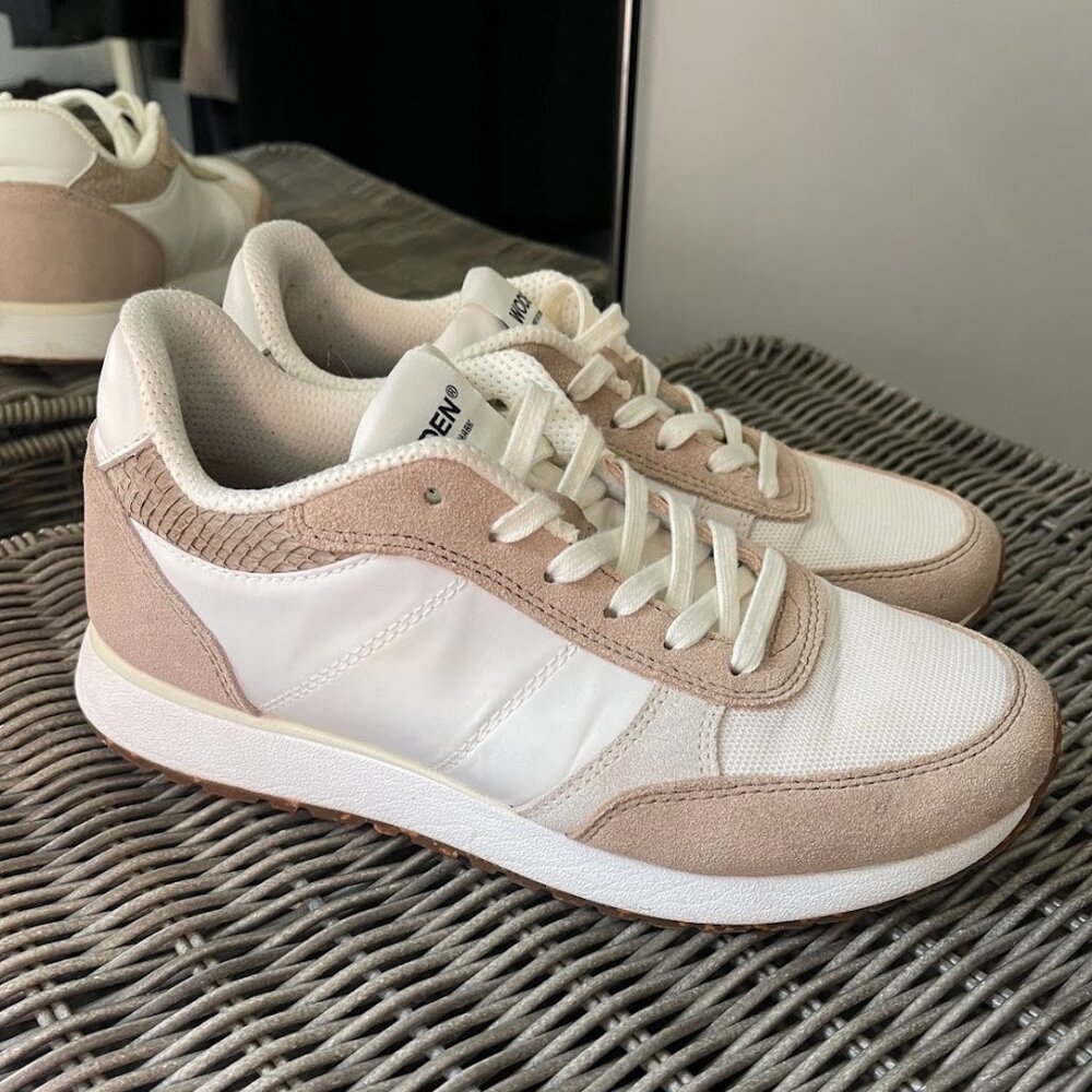 Woden Ronja Sneaker Womens White Tan Beige Size 37 US 6-7
